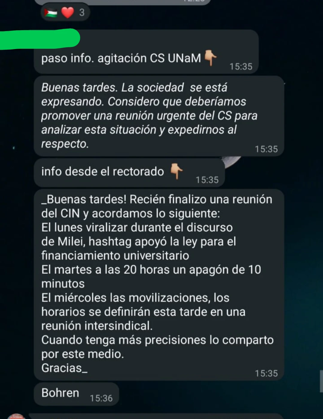 Comunicación rectoral