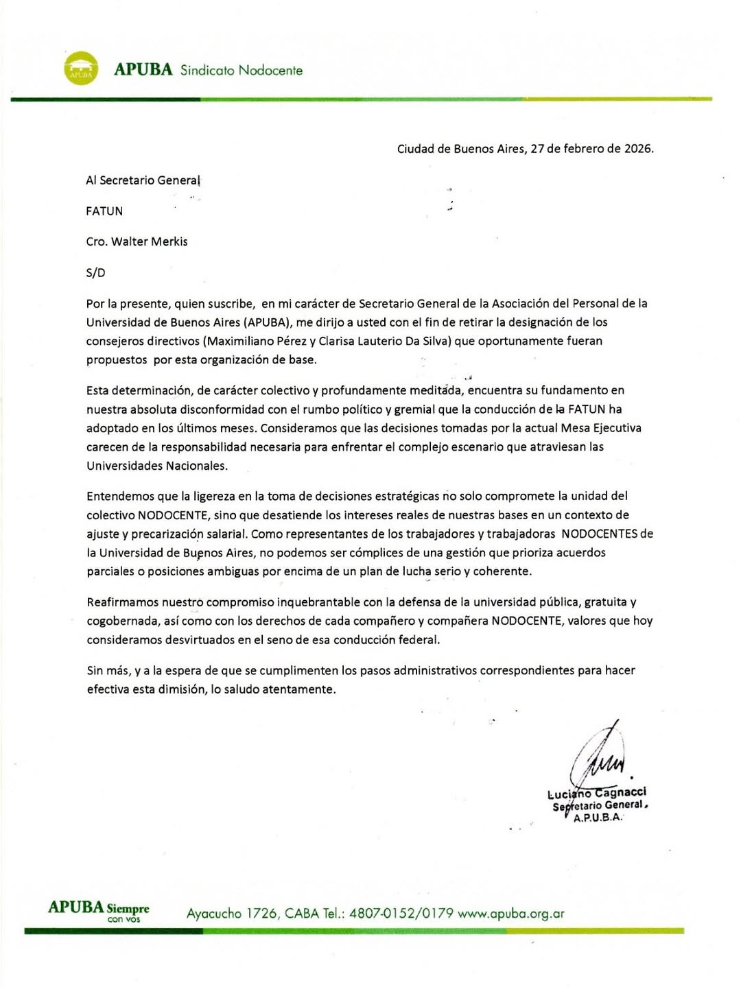 Determinación Apunam